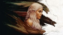 Woman Dragons game of thrones blondes mother artwork A Song of 