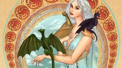 Woman Dragons game of thrones long hair Daenerys Targaryen