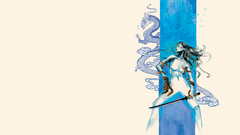 Woman Dragons Katana artwork