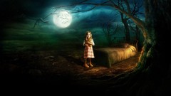 Woman Dragons night moon