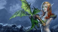 Woman Dragons stomach elves world of warcraft blood elf artwork 