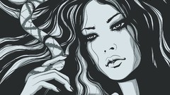 Woman drawings artwork