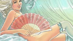 Woman drawings artwork