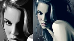 Woman drawings artwork