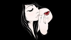 Woman drawings artwork Simple Background