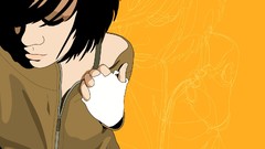 Woman drawings artwork vectors