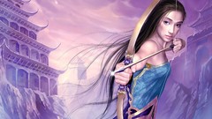 Woman drawings brunettes artwork