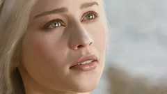 Woman drawings game of thrones blondes smiling emilia clarke TV 
