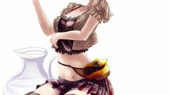 Woman drawings legs stockings blondes anime girls lingerie 