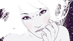 Woman drawings piercings