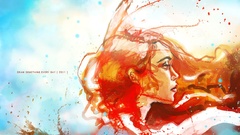 Woman drawings redheads