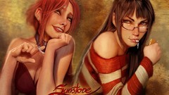 Woman drawings redheads digital art shiniez