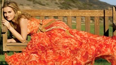 Woman dress Alicia Silverstone blondes models lying down