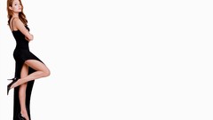 Woman dress Angelina Jolie Actress brunettes black dress Simple 