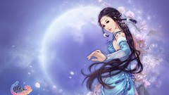 Woman dress anime girls braids artwork