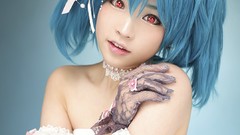 Woman dress asians blue hair tamia macross frontier lee ranka 