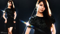 Woman dress asians long hair singers black dress Korean k-pop 