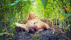 Woman dress blondes blue eyes lying down looking up girls in 