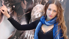 Woman dress blue eyes