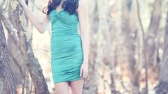 Woman dress boots brunettes forests