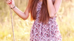 Woman dress brunettes swings girls in nature Met-Art magazine 
