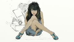 Woman dress Drawn legs