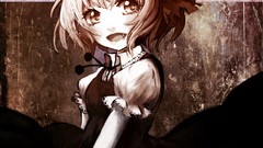 Woman dress fangs bows blondes anime girls short hair touhou 