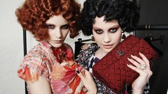 Woman dress fashion handbag brunettes redheads