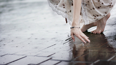 Woman dress feet hands