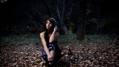 Woman dress hats brunettes forests Taylor McCutchan Breana Rich