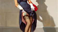 Woman dress hats gloves blondes purses high heels pinups garter 