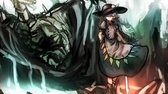 Woman dress hats long hair creatures touhou hinanawi tenshi