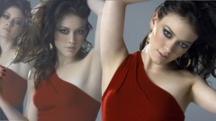Woman dress Hilary Duff widescreen red dress brunettes 