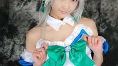 Woman dress Japanese white hair asians bangs models touhou 