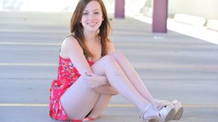 Woman dress legs outdoors brunettes