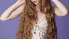 Woman dress long hair curly hair lila Virginia Sun