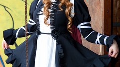 Woman dress long hair touhou cosplay video games bicolored hair 