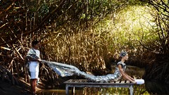 Woman dress lying down karlie kloss