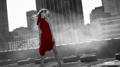 Woman dress models cityscapes grayscale