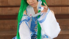 Woman dress models kochiya sanae green hair touhou cosplay 