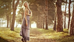 Woman dress outdoors blondes models