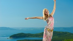 Woman dress outdoors blondes nude Talia-MPLstudios Talia Cherry