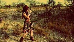 Woman dress outdoors boots brunettes