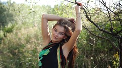 Woman dress outdoors redheads girls in nature Indiana A