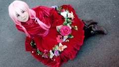 Woman dress pink hair guilty crown yuzuriha inori cosplay