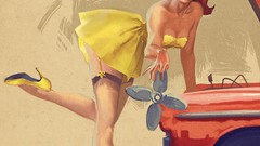 Woman dress redheads pinups