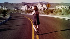 Woman dress roads lonely