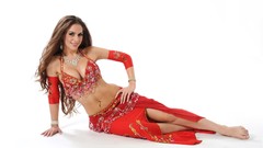 Woman dress smiling brunettes models cleavage Simple Background 