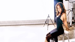 Woman dress white background Olivia Wilde Actress studio 