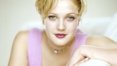 Woman Drew Barrymore Actress blondes green eyes pink lipstick
